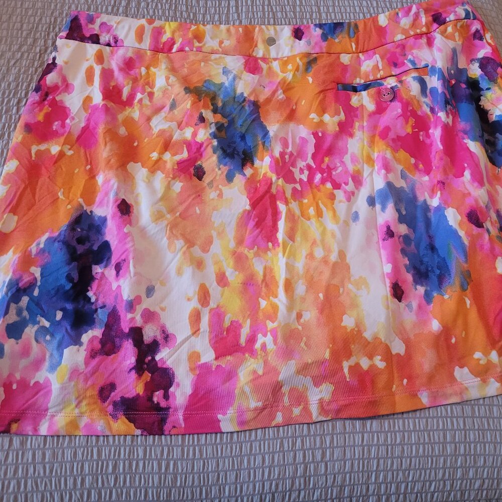 EP New York (EPNY) Ladies & Plus Size 16½" Pull On Print Golf Skort- Sz 1X